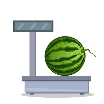 Watermelon vector icon on white background, flat, cartoon style. Stock Illustration