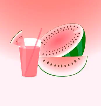 Watermelon vector on light background Stock Illustration