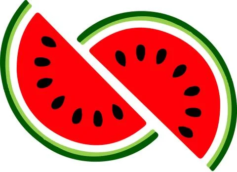 Watermelon vector on white background Stock Illustration