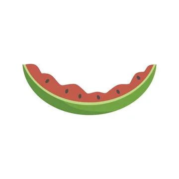 Watermelon waste icon flat vector. Food trash Stock Illustration