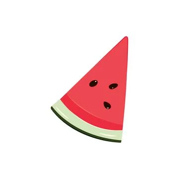 Watermelon wedge. Red watermelon slice. Stock Illustration