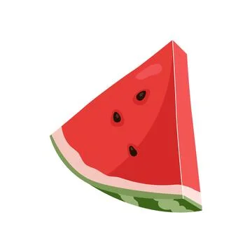 Watermelon wedge slice vector illustration isolated on white background Stock Illustration