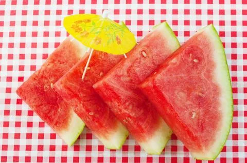 Watermelon wedges Stock-Fotos