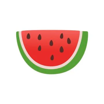 Watermelon on white background. Vector illustration in trendy flat style. EPS 10 Stock Illustration
