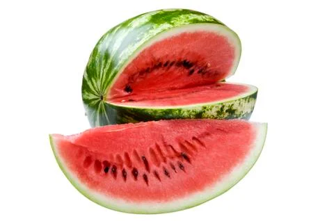 Watermelon on white close up Stock Photos