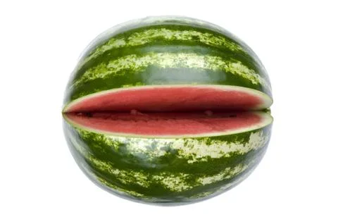 Watermelon on white macro Stock Photos