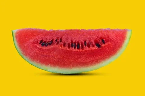Watermelon on yellow background Stock Photos