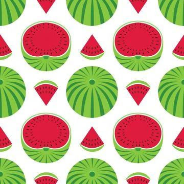 Watermelons colorful vector pattern background Stock Illustration