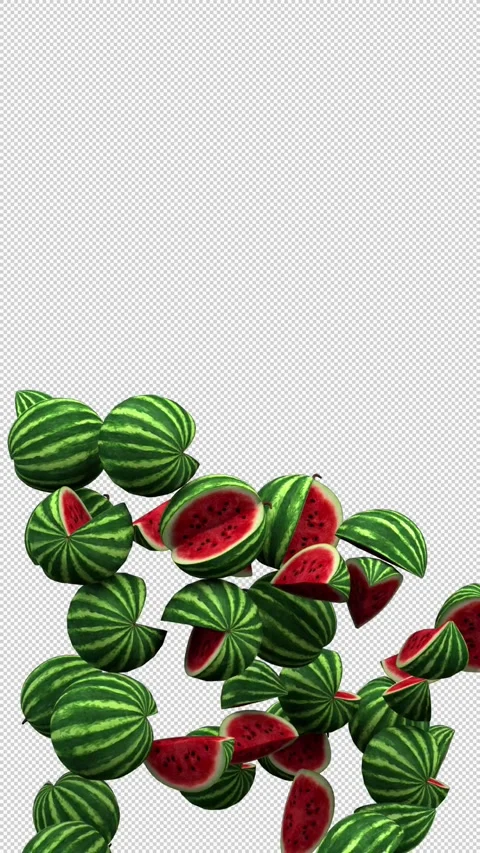 Watermelon’s fountain – 3d render with alpha channel. Stock Footage 295013349