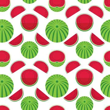 Watermelons geometric vector pattern background Stock Illustration