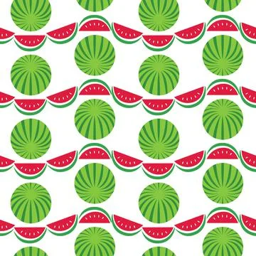 Watermelons geometric vector pattern background Stock Illustration