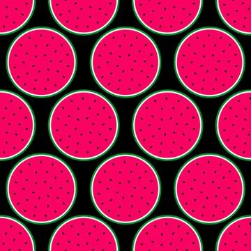 Watermelons seamless pattern. Stock Illustration