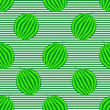 Watermelons striped seamless pattern. Stock Illustration