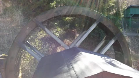 Watermill on creek  in a forest Vídeo Stock 49068135