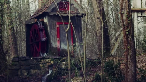Watermill in Green Nature Stock Footage 301612204