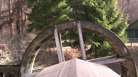 Watermill on river  in forest Stock Footage 36514497