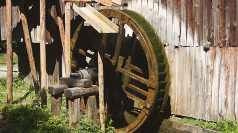Watermill wheel Stock Footage 25798820