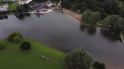 Waterpark fly over Stock Footage 135578467