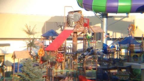 Waterpark Splash Area Clip Stock Footage 78201139