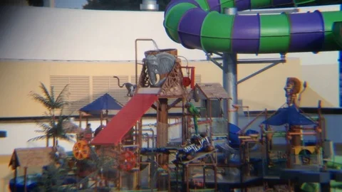 Waterpark Splash Area Timelapse (2) Stock Footage 78200903