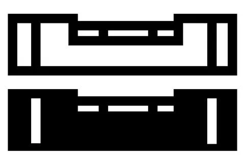 Waterpass, simple set vector icon, silhouette and outline Stock Illustration