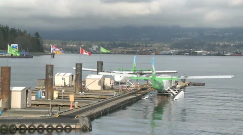 Waterplane Harbor Vancouver Stock Footage 40714190