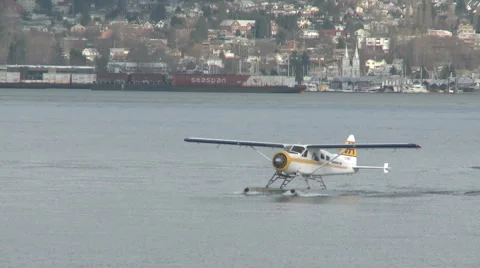 Waterplane in Vancouver Stock Footage 40714208