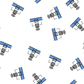 Waterpool control smart home vector seamless pattern 库存插图