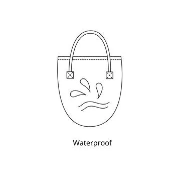 Waterproof 100 recycled polyester - concept for sustainable shopper bag, eco Stock Illustration