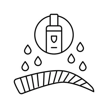 Waterproof eyebrow line icon vector illustration Stock Illustration