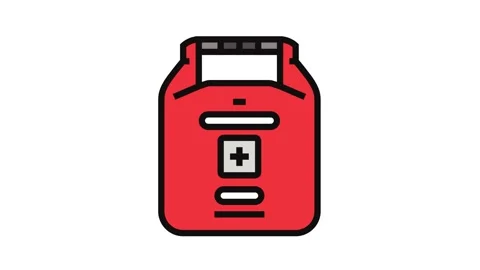 Waterproof first aid kit color icon animation Stock-Footage 326117281