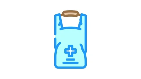 Waterproof first aid kit color icon animation Vídeo Stock 327258112