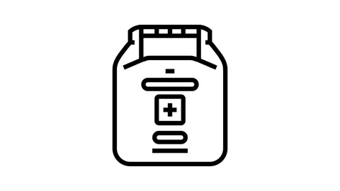 Waterproof first aid kit line icon animation Stock-Footage 326124574