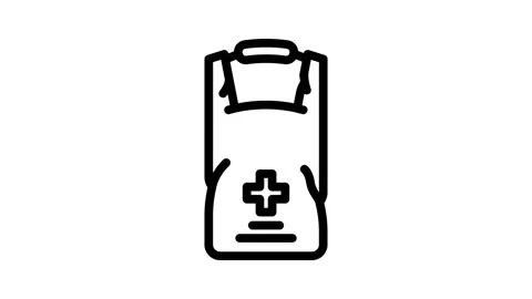 Waterproof first aid kit line icon animation Vídeo Stock 326749789