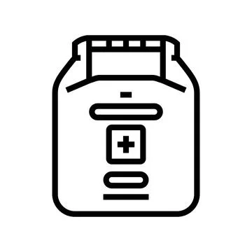 Waterproof first aid kit line icon vector illustration Illustrazione stock