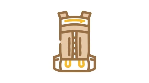 Waterproof hiking backpack color icon animation Stock Footage 327257960