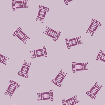 Waterproof hiking backpack glyph vector seamless pattern 库存插图