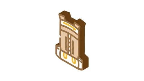 Waterproof hiking backpack isometric icon animation Stock Footage 327277986