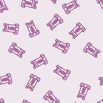 Waterproof hiking backpack line vector seamless pattern イラスト素材