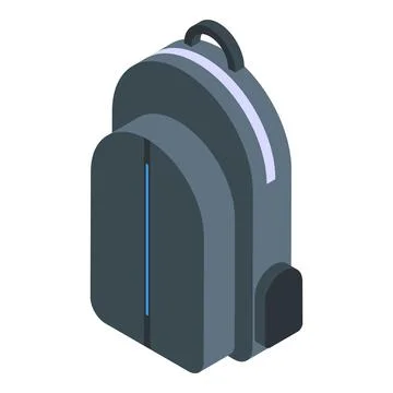 Waterproof laptop backpack icon, isometric style 库存插图