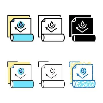 Waterproof layer color set icon vector Stock Illustration