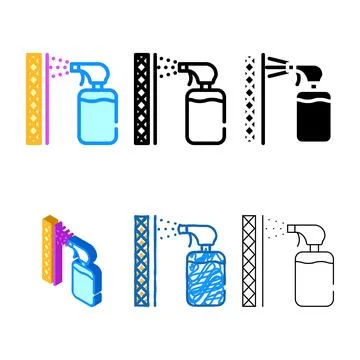 Waterproof layer sprayer color icon vector range Иллюстрация
