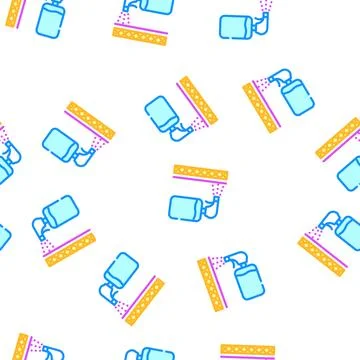 Waterproof layer sprayer vector seamless pattern Ilustración de archivo
