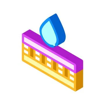 Waterproof layer water drop isometric icon vector illustration Ilustración de archivo