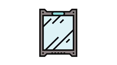 Waterproof map case water trip tourism color icon animation Stockbeeldmateriaal 326117306
