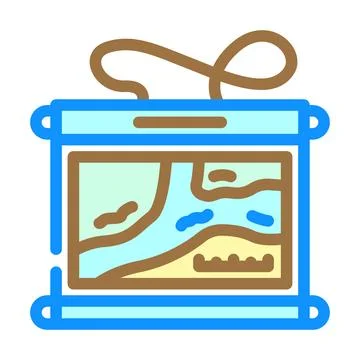 Waterproof map case water trip tourism color icon vector illustration Illustrazione stock