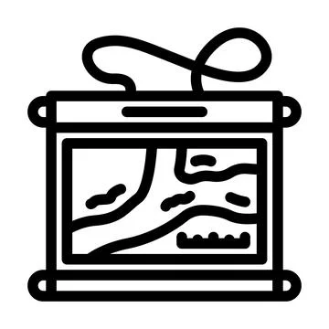 Waterproof map case water trip tourism line icon vector illustration Ilustración de archivo