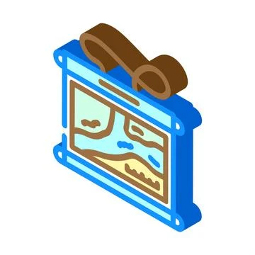 Waterproof map case water trip tourism isometric icon vector illustration イラスト素材