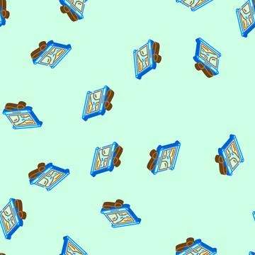 Waterproof map case water trip tourism isometric icon seamless pattern Stock Illustration