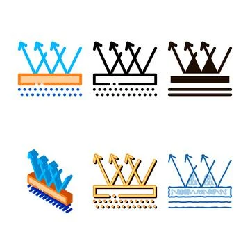Waterproof material floor vector thin line types icon Stock Illustration